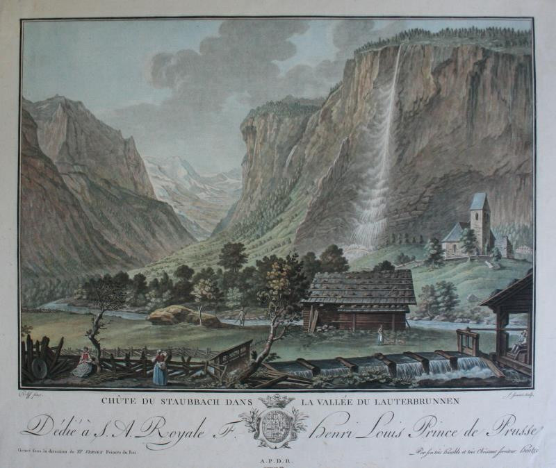 Jean Francois Janinet - Chute du Staubbach dans la vallée du Lauterbrunnen