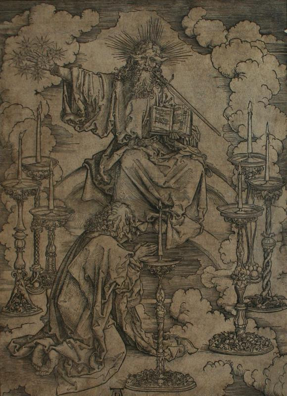 Albrecht Dürer - Sv. Jan vidí sedm zlatých svícnů, třetí list z Apokalypsy sv. Jana)