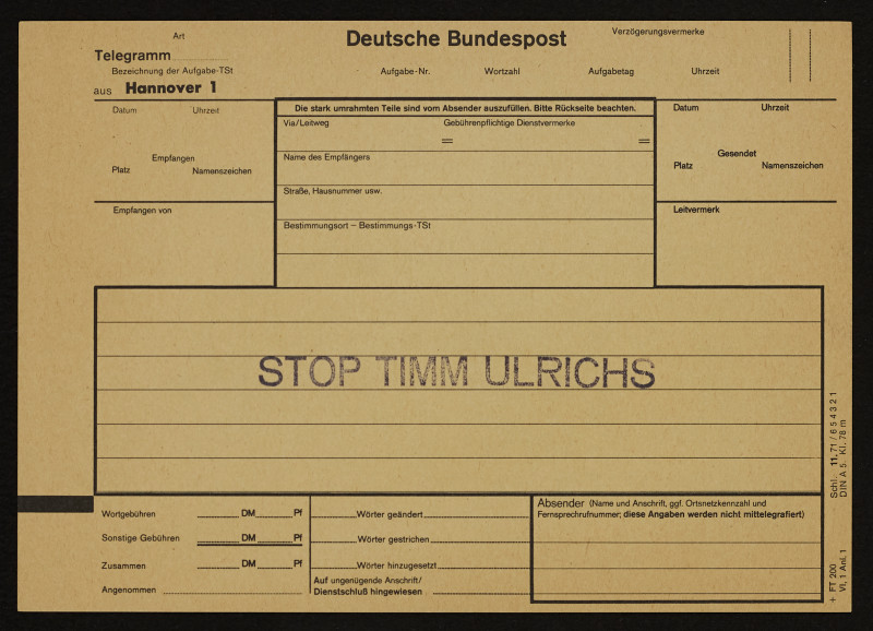 Timm Ulrichs - STOP TIMM ULRICHS