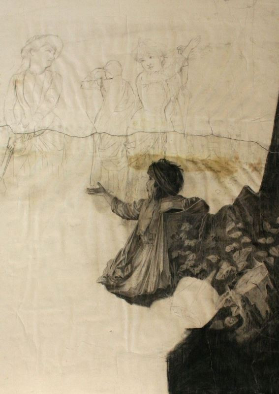 Alfons Mucha - Studie sedícího děvčátka