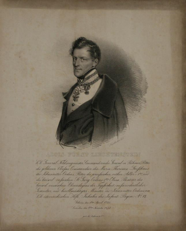 Josef Kriehuber - Podobizna Aloise kn. Liechtensteina (1780 - 1833)