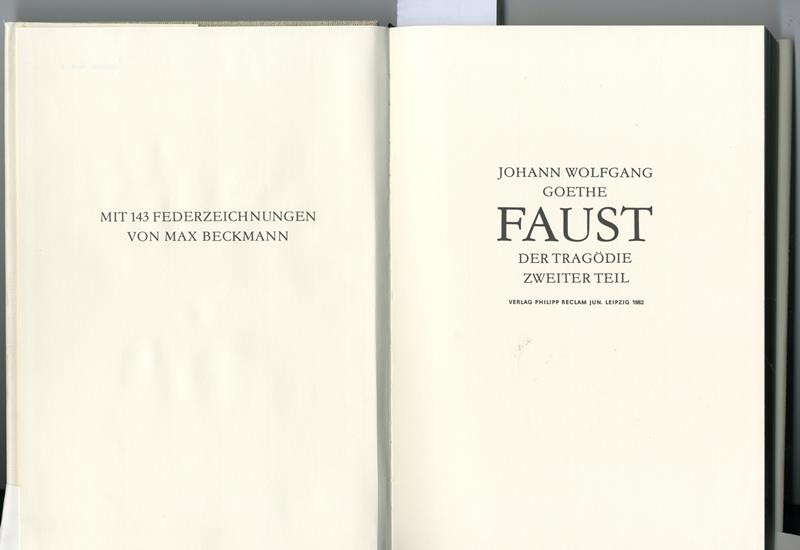 Walther Schiller, Max Beckmann, Johann Wolfgang von Goethe - faust II.