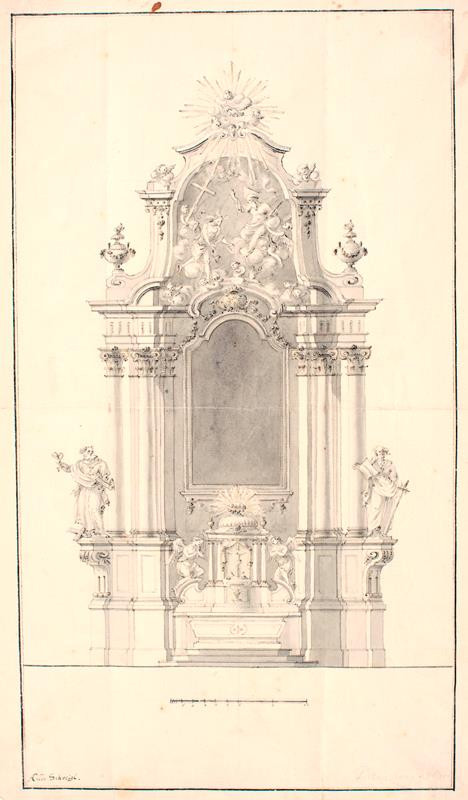 Ondřej (Andreas) Schweigl - Návrh na oltář v chrámu sv. Petra a Pavla