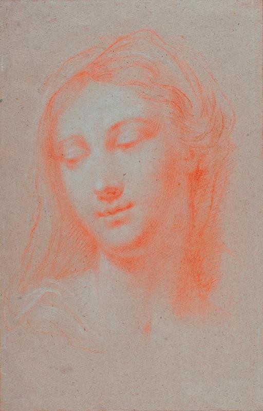 neznámý malíř římský - Hlava mladé ženy (Panna Marie)