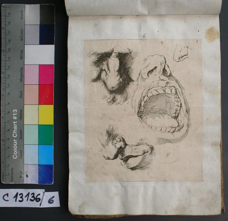 Jusepe (José) de Ribera - Livre de Portraiture: studie nosu a úst