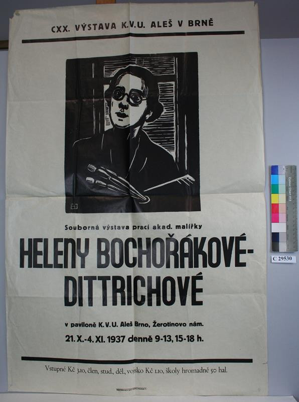 Helena Bochořáková-Dittrichová - Plakát na výstavu v SVU Aleš