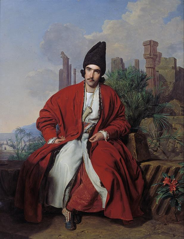 Ferdinand Georg Waldmüller - Sedící Řek v rudém plášti