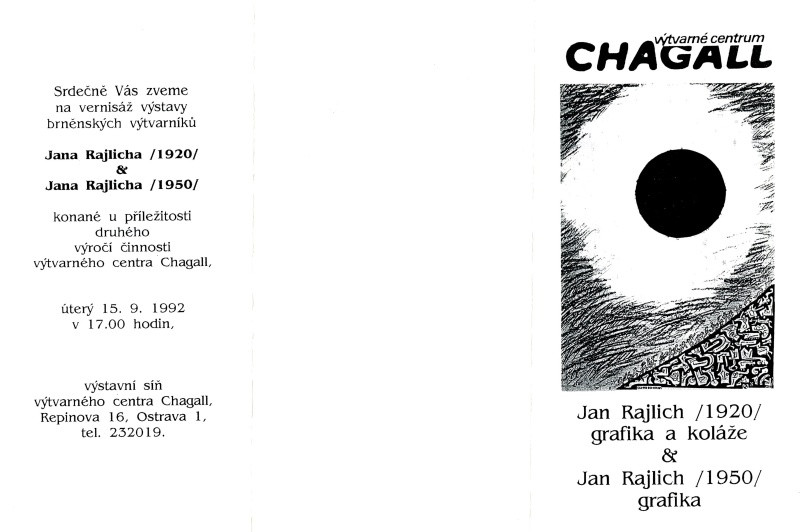 Jan Rajlich st. - Jan Rajlich (1920) Grafika a koláže & Jan Rajlich (1950) Grafika, Chagall 1992 Ostrava