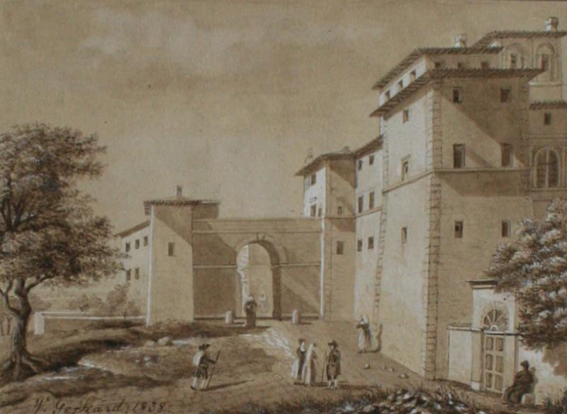 Wilhelm Chr. L. Gebhardt - Před hradbami italského  městečka