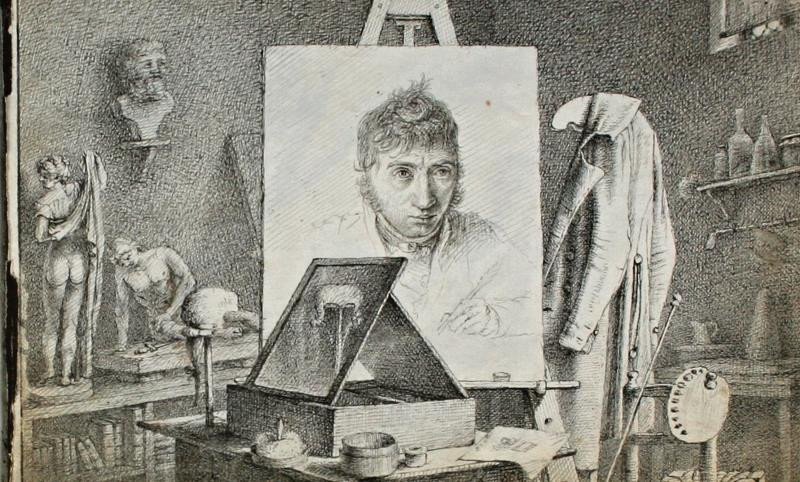 Anton Koelbl (Kölbl) - Umělcův ateliér s autoportrétem