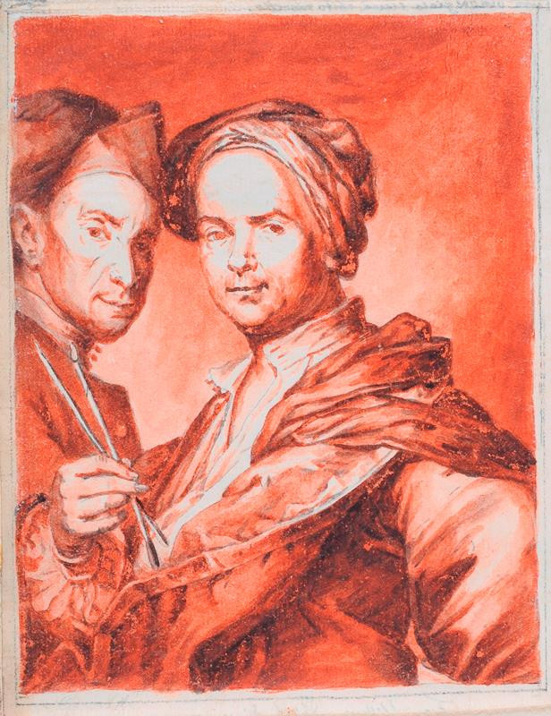 neznámý kreslíř italský - Portrét dvou mužů