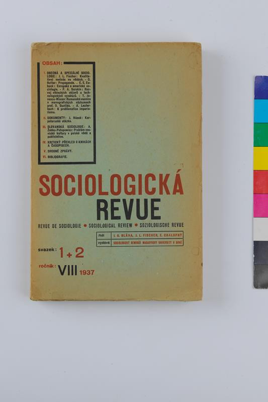 Zdeněk Rossmann - Sociologická revue sv. 1+2, roč. VIII., 1937. Sociolog. seminář MV v Brně