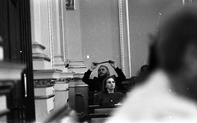 Dagmar Hochová - Poslanci Alois Válek a Milada Vorlová na plenárním zasedání České národní rady, květen 1991