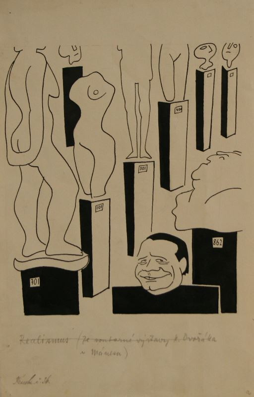 Antonín Pelc - Karikatura Karla Dvořáka