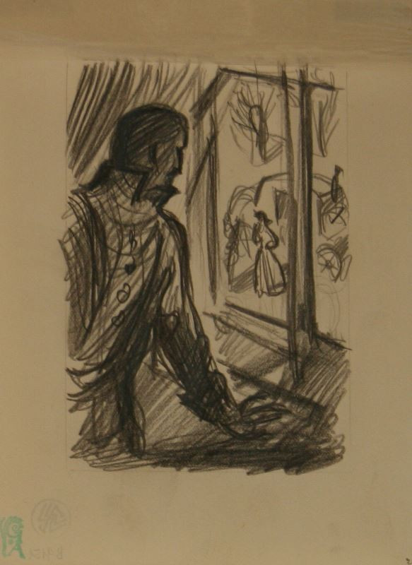 Pavel Šimon - U okna (nepoužitá kresba)