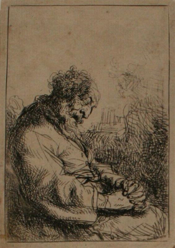 Rembrandt van Rijn - Spící stařec