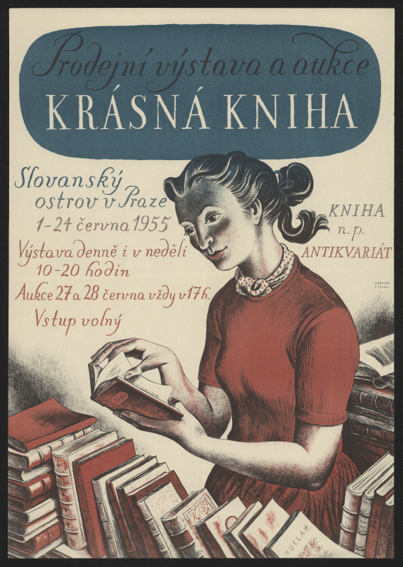 Cyril Bouda - Prodejní výstava a aukce Krásná kniha, Slovanský ostrov v Praze 1-24. června 1955
