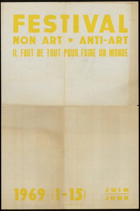 Ben Vautier - Plakát k akci Non-Art Ani-Art Festival, červenec 1. - 15.1969
