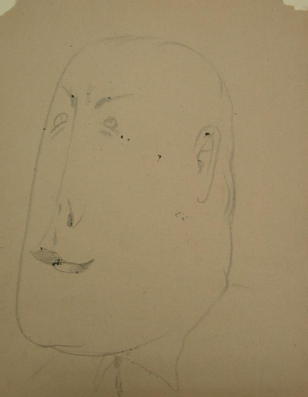 Josef Šíma - Hlava muže z profilu do leva