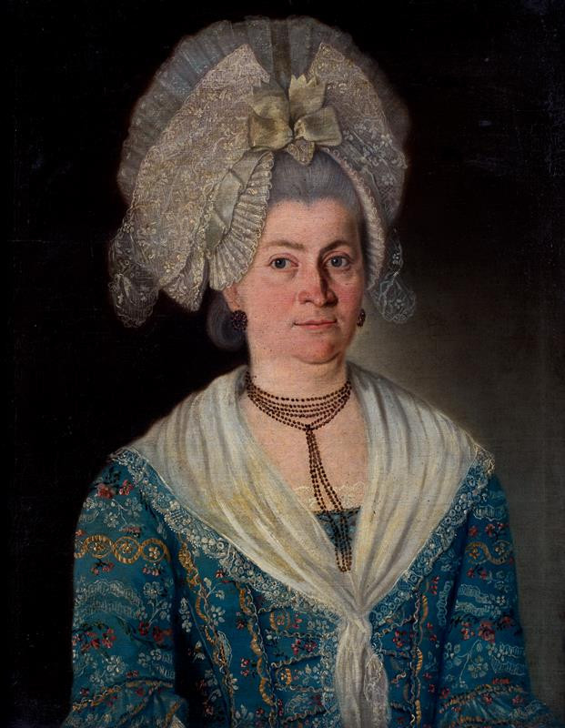neznámý malíř - Portrét dámy v krajkovaném čepci