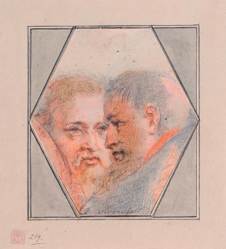 neznámý malíř italský - Dvě mužské tváře