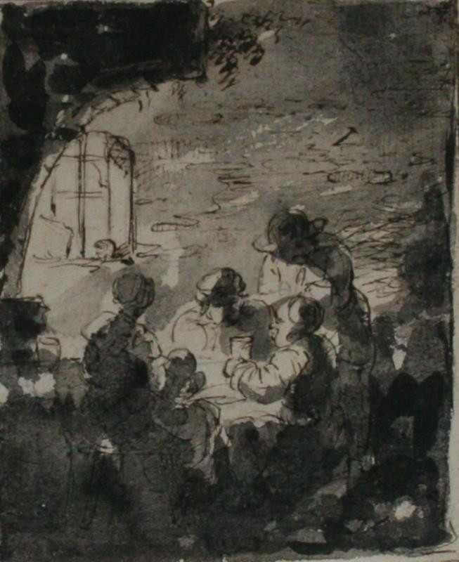 Jan de Braij - připsáno - Selská rodina u stolu