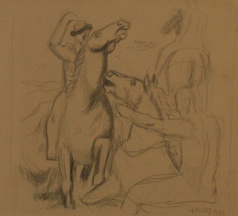 Alfred Justitz - Tři muži na koních