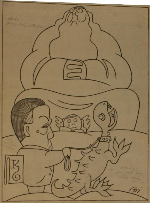 František Bidlo - Karikatura Jana Konůpka