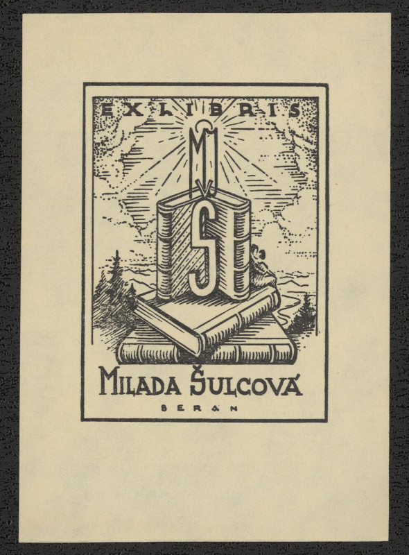 Jaro (Jaroslav) Beran - Exlibris Milada Šulcová