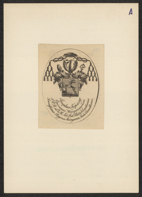 neznámý - Ex libris biskupa weszprimského Josefa Kopácsy (1775-1847)
