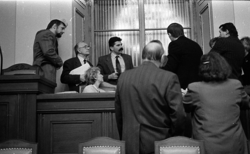 Dagmar Hochová - V jednacím sále České národní rady, podzim 1991