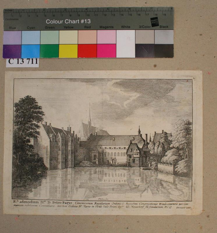 Václav (Wenceslaus) Hollar - Malý  pohled  na  opatství  Croenendael