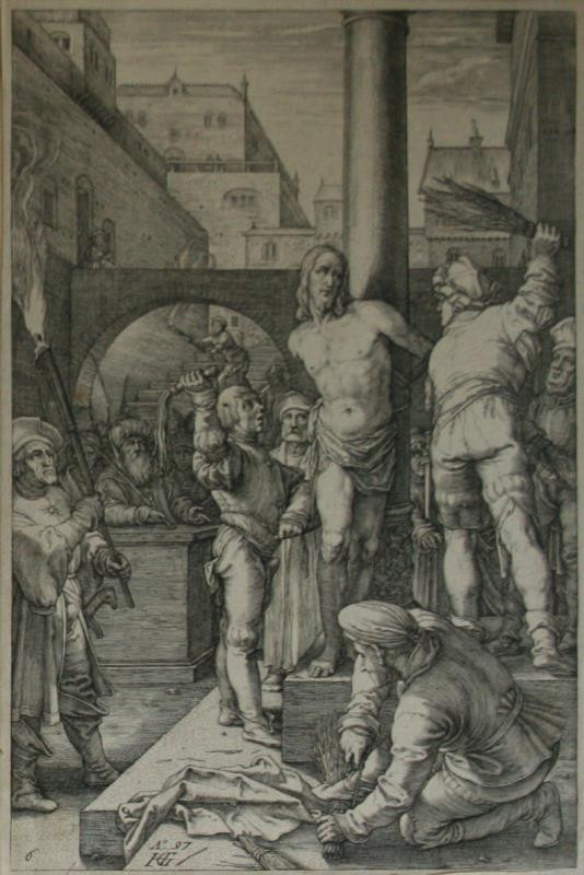 Hendrick Goltzius - Bičování Krista, 6. list z cyklu Pašije