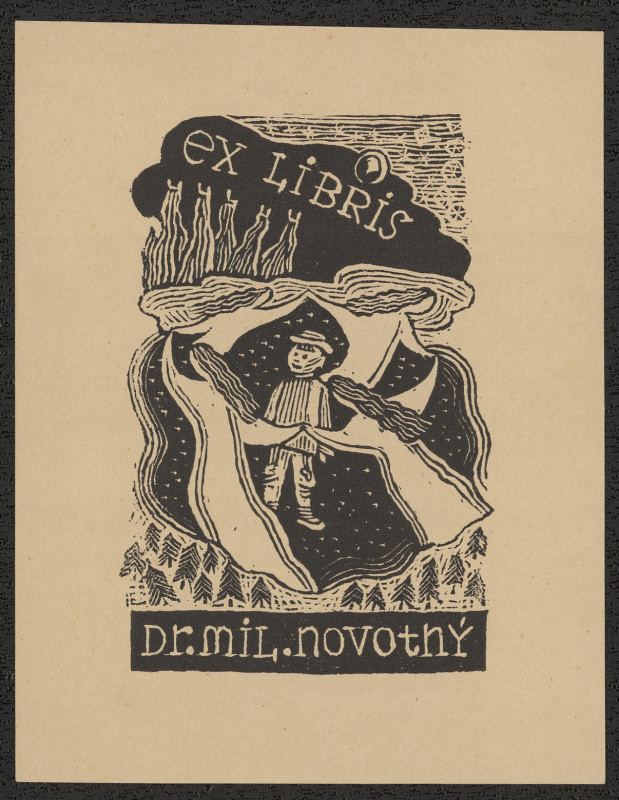 Štefan Bednár - Exlibris Dr. Mil. Novotný