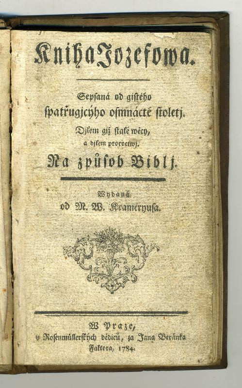 neurčený autor, Václav Matěj Kramerius, Carl Franz Rosenmüller - Kniha Jozefowa