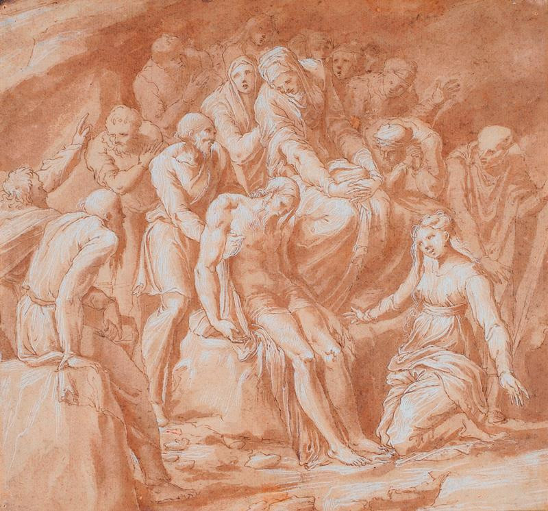 Polidoro da Caravaggio - okruh - Kristus ukládán do hrobu