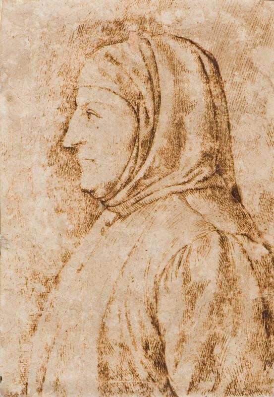 neznámý malíř italský - Poprsí muže z profilu (Francesco Petrarca)