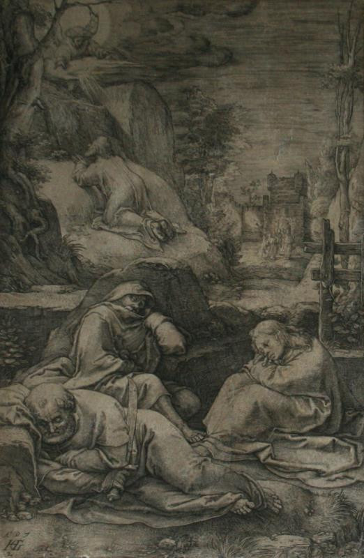 Hendrick Goltzius - Kristus na hoře Olivetské, 2. list c cyklu Pašije