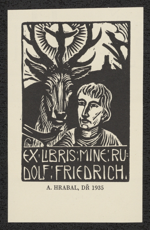 Arnošt (Ernst) Hrabal - Ex librisMine Rudolf Friedrich