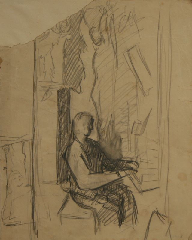 Josef Multrus - Žena u klavíru, Studie dvou vojáků