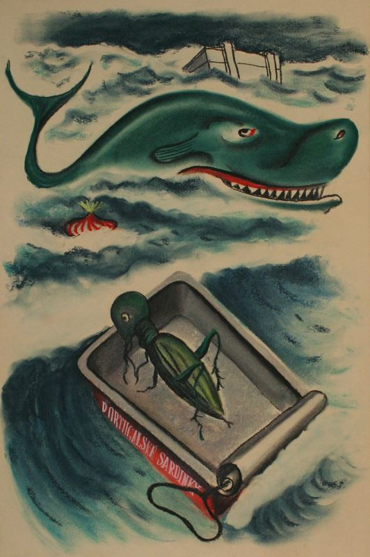 František Tröster - Ilustrace k pohádce M. Hallera Pohádka o žralokovi