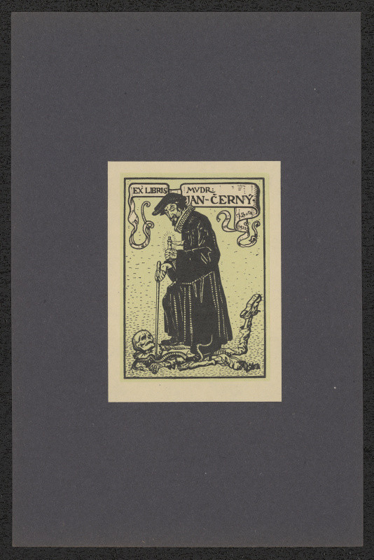 Josef Lhota - Ex libris MUDr. Jn Černý. in J. Lhota. Dvanáct ex libris. Praha 1922
