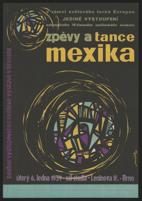 Janeček - Zpěvy a tance Mexika, 16 členný soubor, Stadion, Leninova