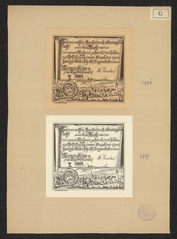 H. Guggenbichler - Exlibris Dr. Rossbach