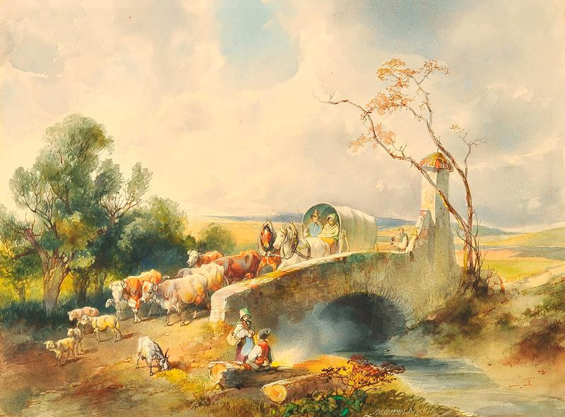 Leopold Brunner/1822 - Krajina s mostem
