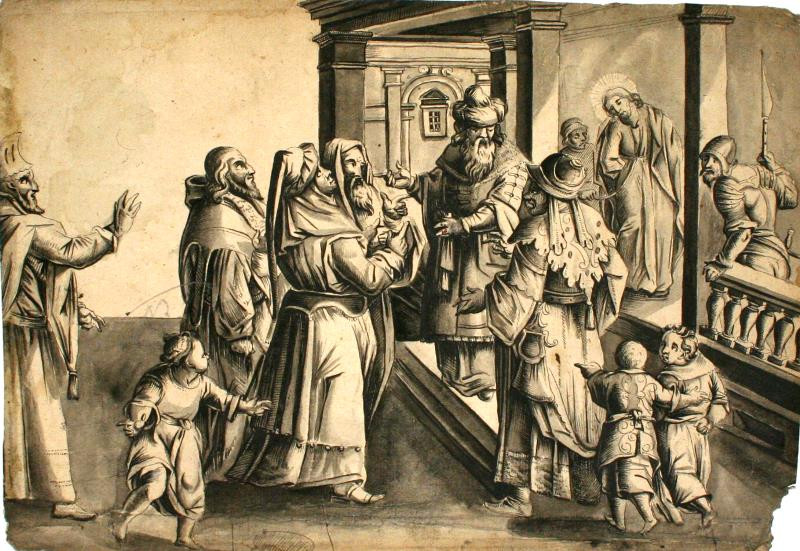 neznámý - Kristus přiveden před velekněze a farizeje