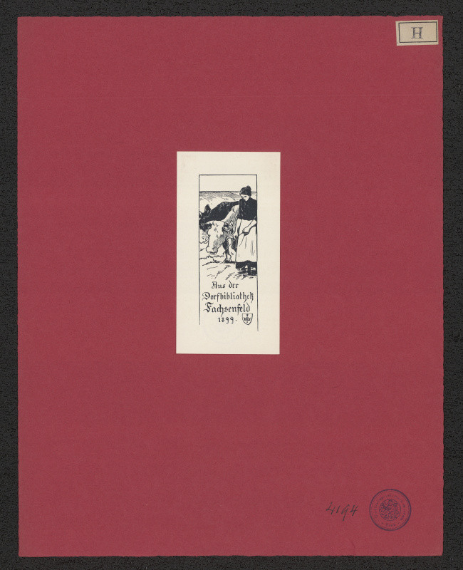 Richard Herdtle - Exlibris Aus der Dorsbibliothek Fachsenfeld 1899