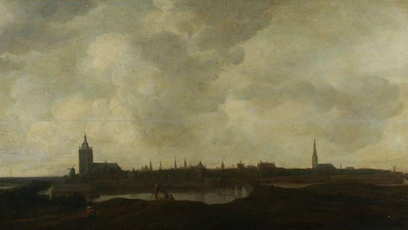 Jan Josephsz van Goyen - Pohled na město s figurální stafáží