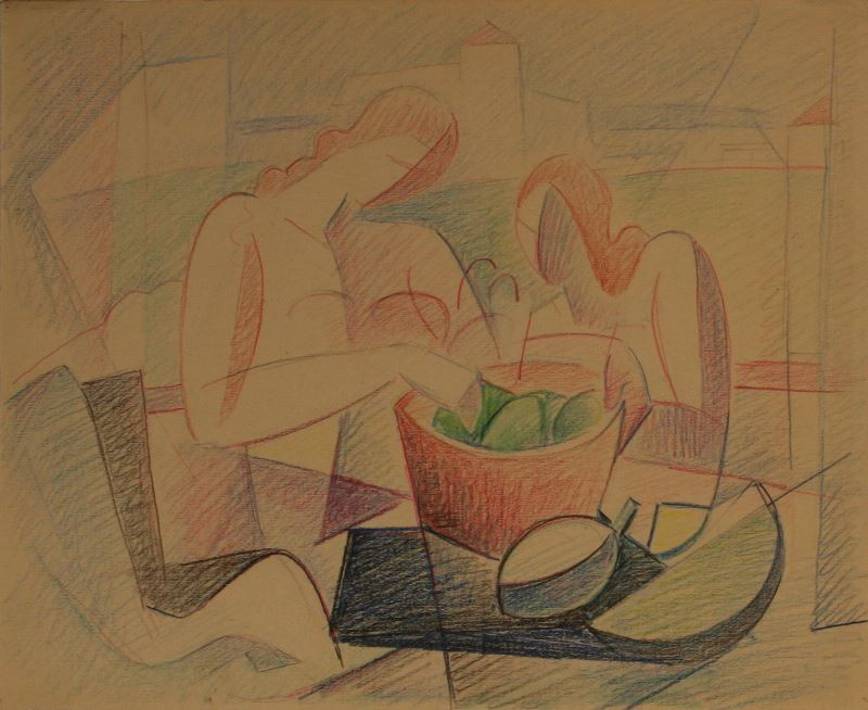 Jaroslav Král - Ženy u stolu s košíkem