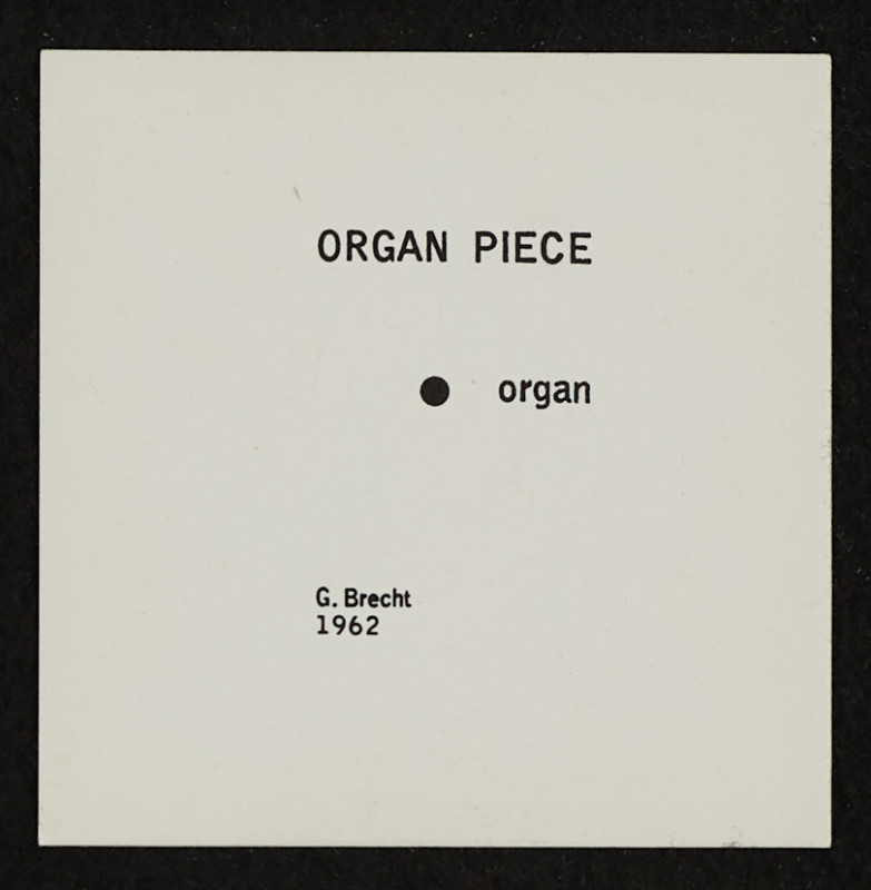 George Brecht - Organ Piece from Water Yam